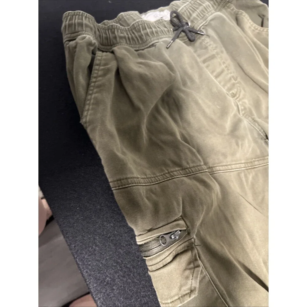 Refinery Republic Pants Mens Large Green Cargo Jogger Elastic Waist Cuffed